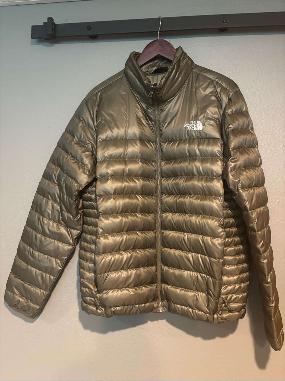 The North Face Men’s Metallic Olive Puffer Jacket